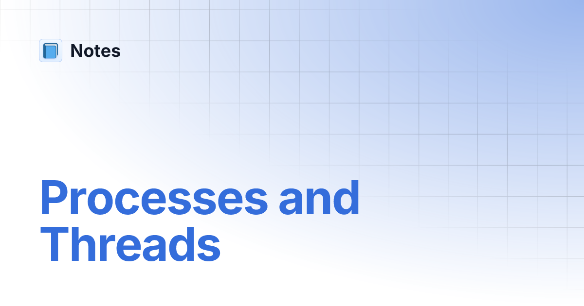 Processes and Threads | Notes